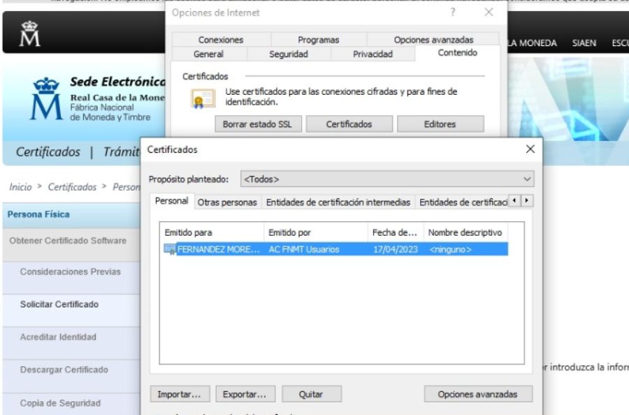 Página web de la FNMT para solicitar Certificado Digital