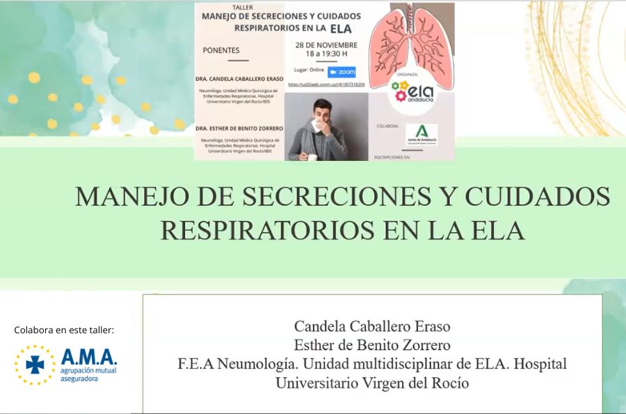 Cartel con los datos del taller de secreciones