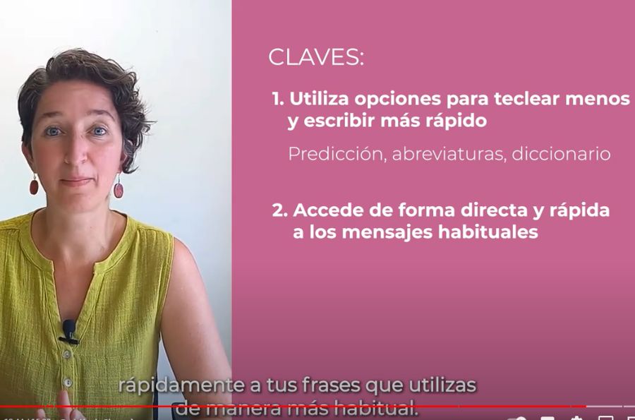 Mujer en primer plano que explica algo