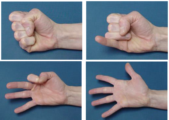 Ejercicios de cerrar y abrir la mano