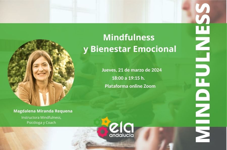 Cartel con los detalles del taller online de mindfulness