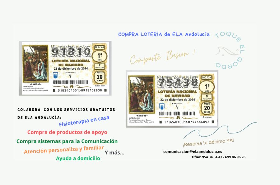 imagen de dos décimos solidarios de Lotería de Navidad ELA
