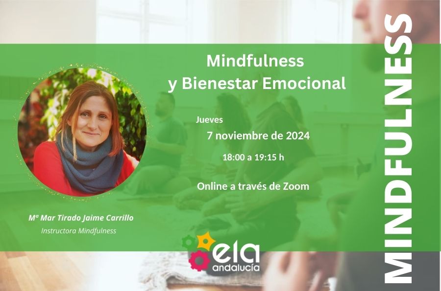 cartel de taller de mindfulness ELA, 7 noviembre